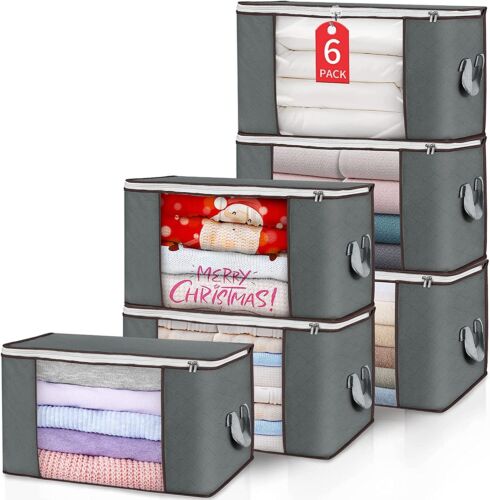 Foldable Closet Organizer Storage Containers with Durable Handles